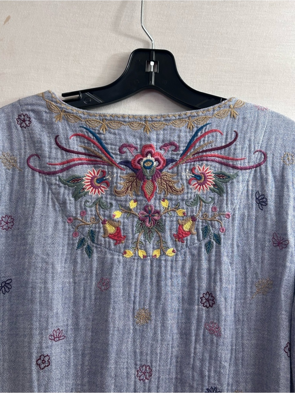 John Mark Tiered Embroidered V-Neck Dress - Picture 3 of 6